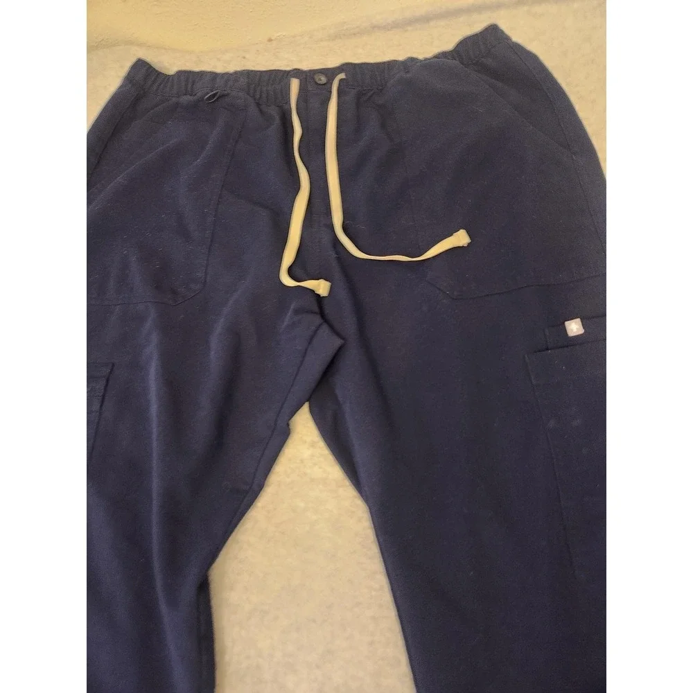 Figs Scrub Pants Mens 2XL Navy‎ Blue Technical Collection Elastic Waist TM3001